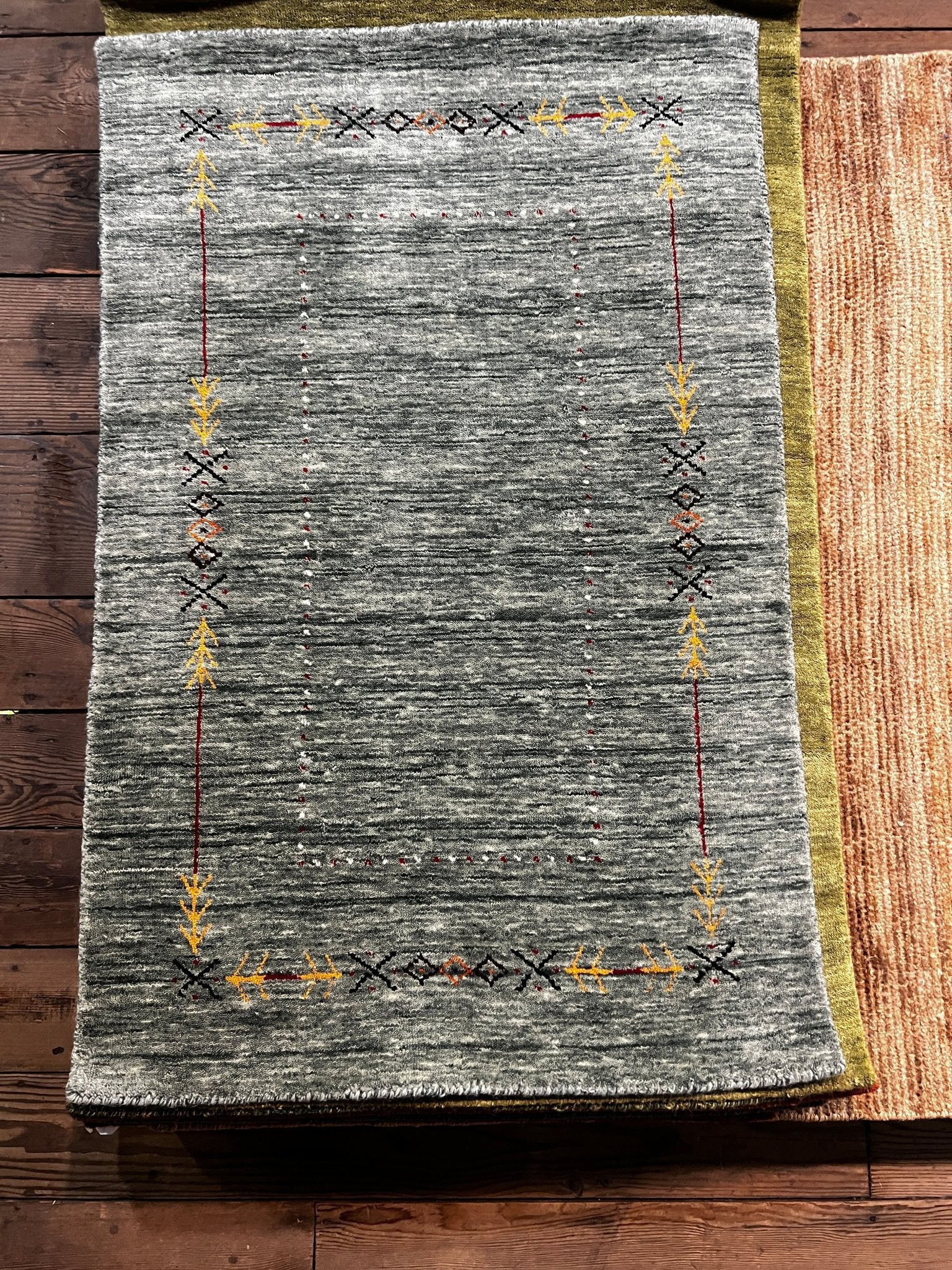 Carter 3x4.9 Grey Handwoven Gabbeh Rug | Banana Manor Rug Factory Outlet