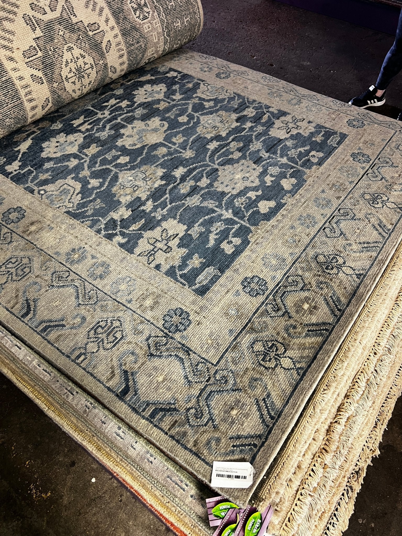 Chapelle ( Multiple Sizes) Blue Hand-Knotted Oushak Rug | Banana Manor Rug Factory Outlet