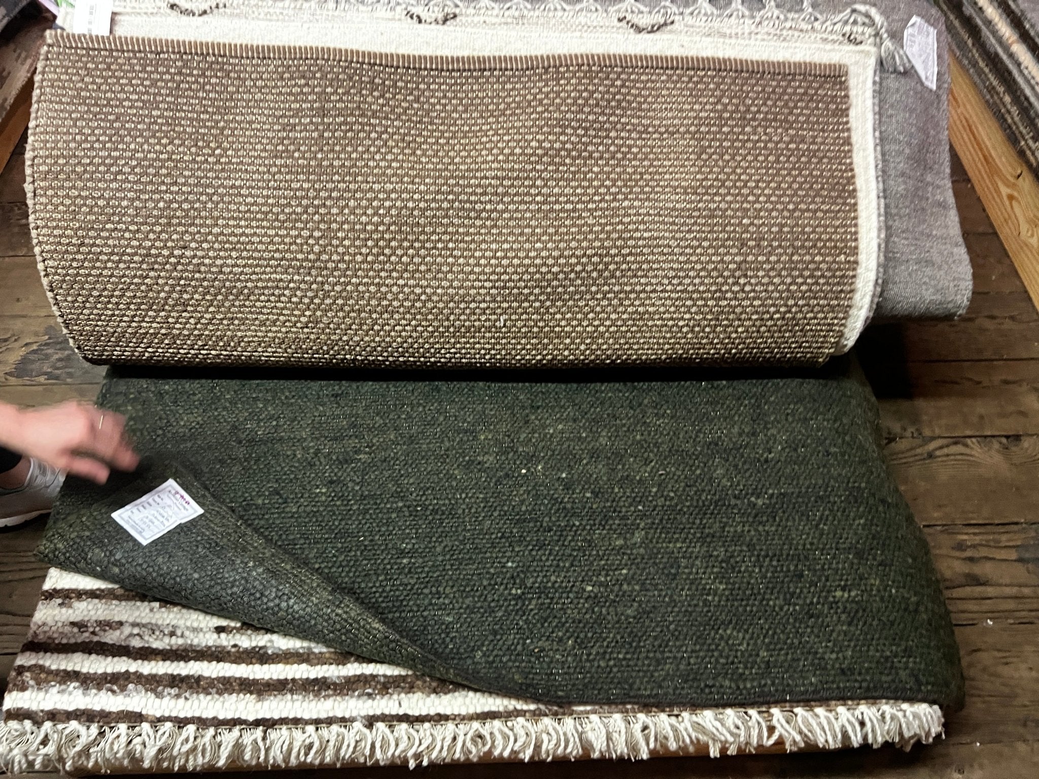 Encanto 4.6x6.6 Handwoven Dark Grey Durrie Rug | Banana Manor Rug Factory Outlet