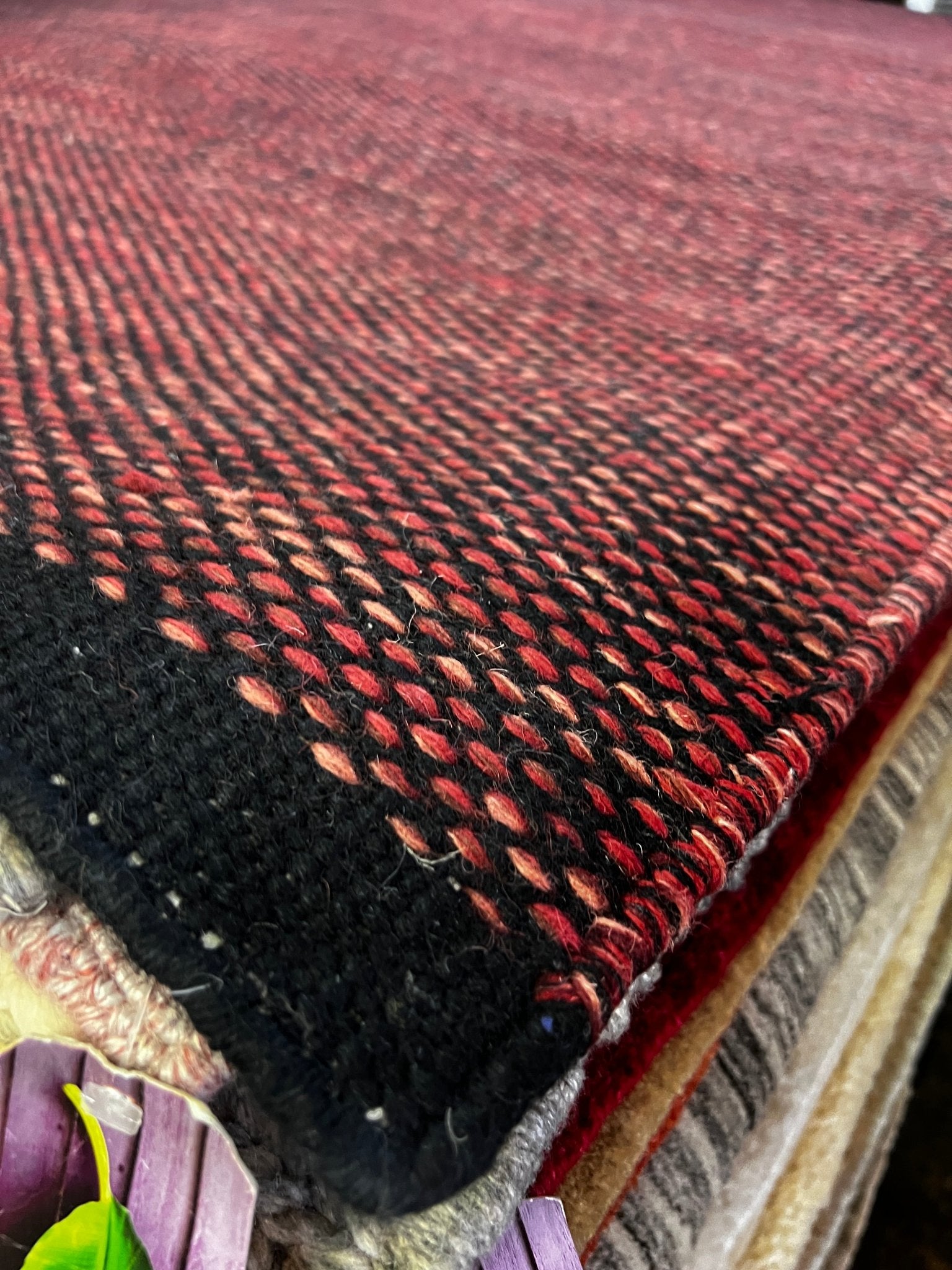 Endymion 6.9x9.3 Handwoven Red Textured Durrie | Banana Manor Rug Factory Outlet