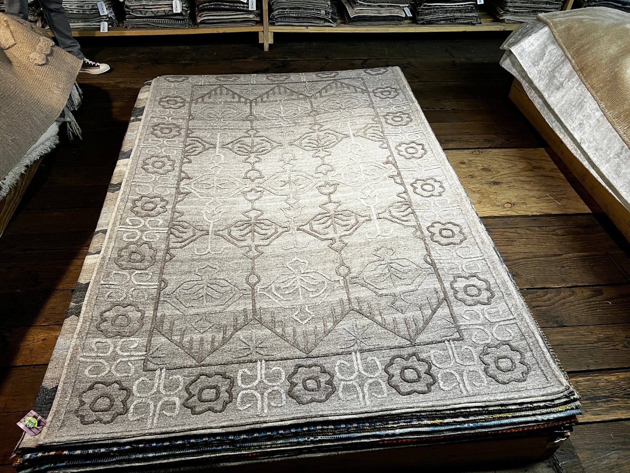 Faras 5x8 Brown and Beige Modern Rug | Banana Manor Rug Factory Outlet
