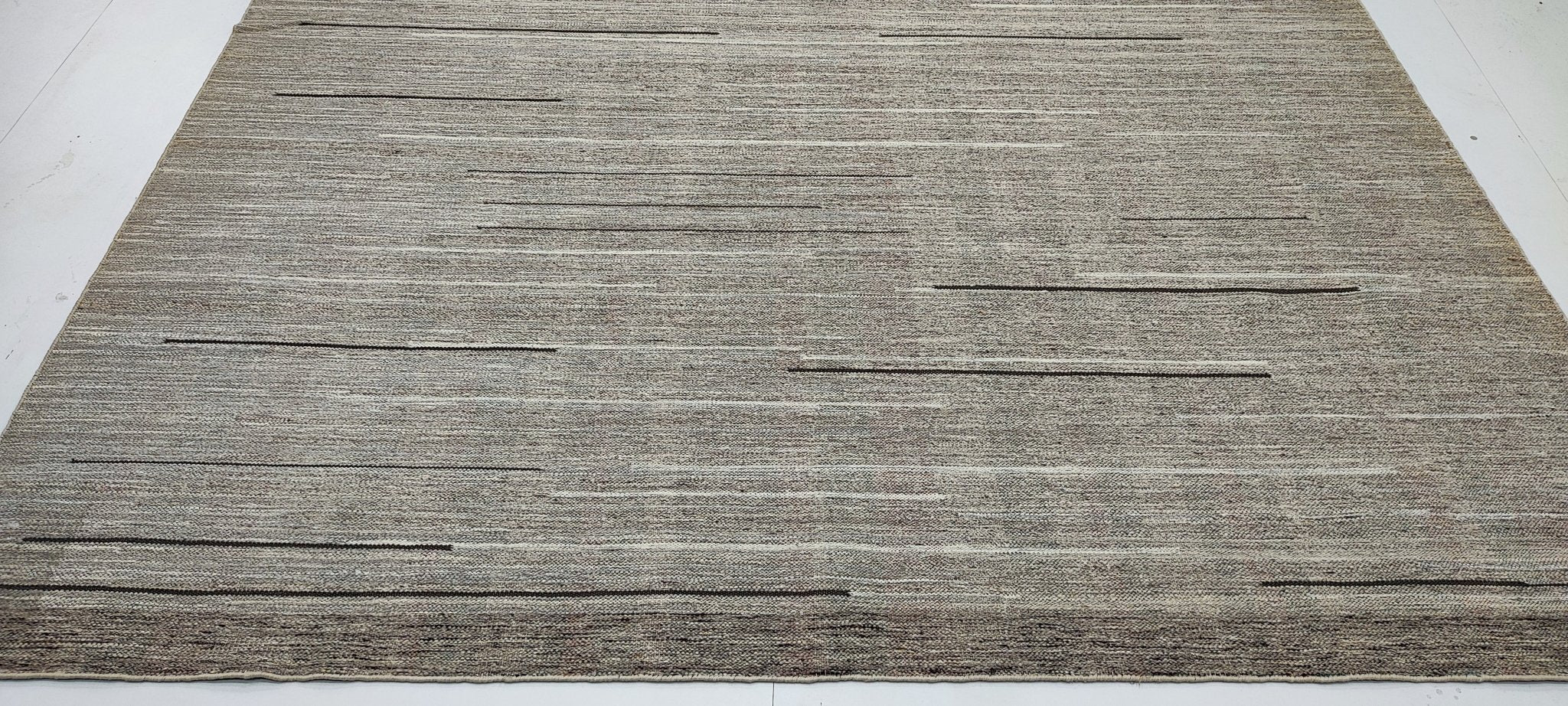 Freret 8.3x10 Handwoven Beige Lines Durrie | Banana Manor Rug Factory Outlet
