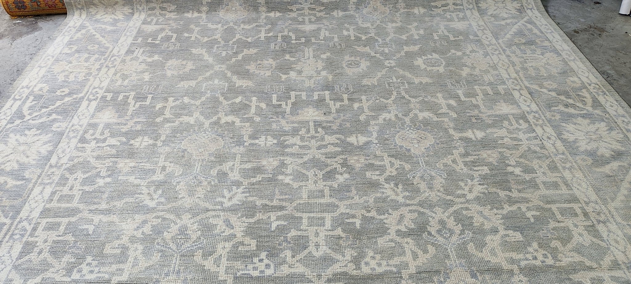 Janet Weiss 9.9x13.9 Hand Knotted Silver Grey Turkish Oushak | Banana Manor Rug Factory Outlet
