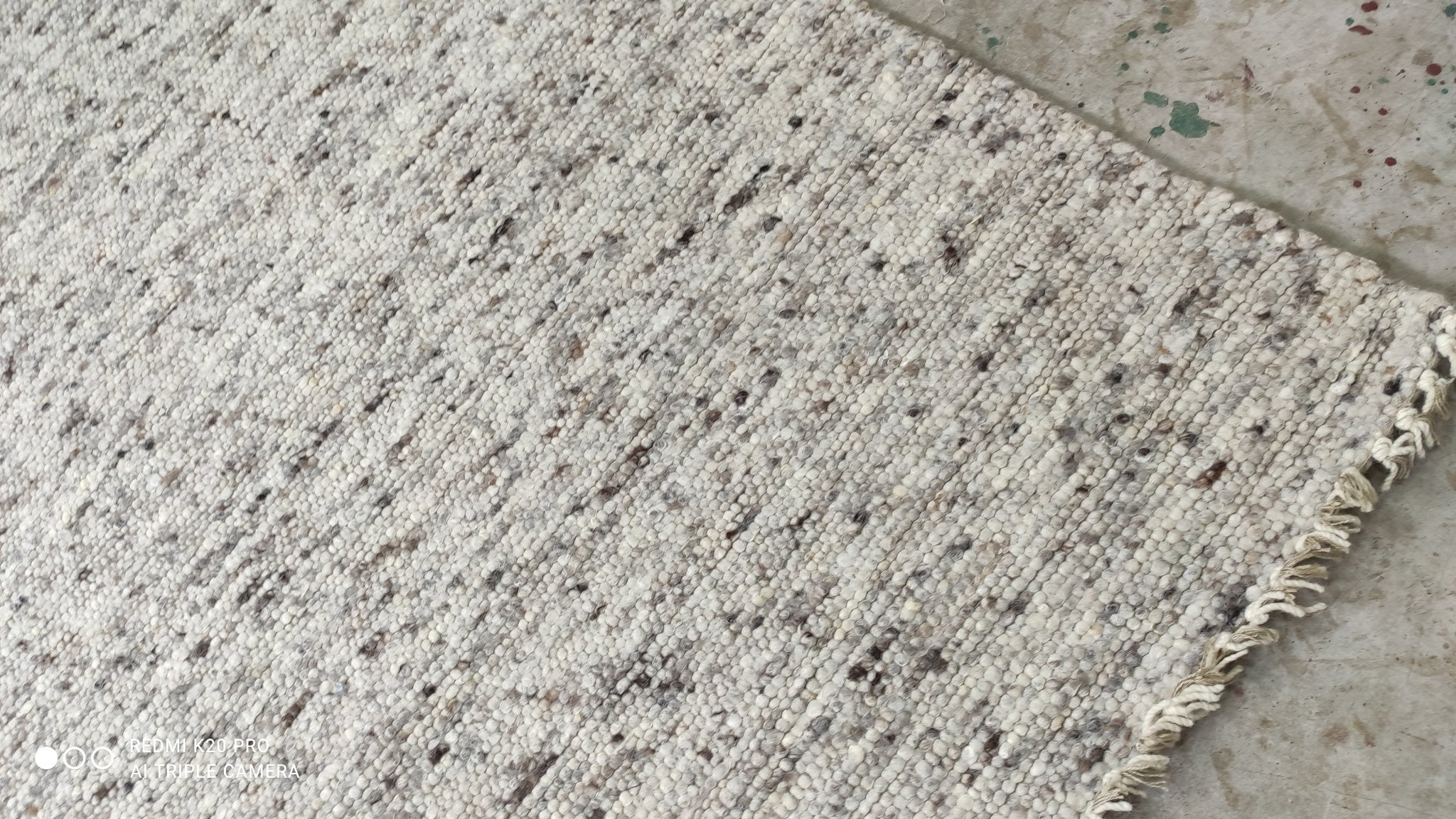 Judge Smails 4.6x7 Handwoven Ivory Durrie Rug | Banana Manor Rug Company