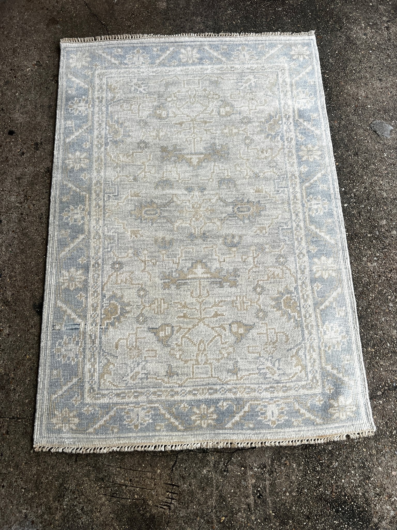 Kara Monaco 4.3x6 Hand-Knotted Grey & Silver Turkish Oushak – Banana Manor  Rug Factory Outlet