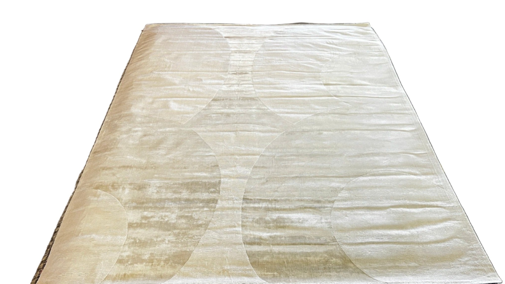 King Arthur 9x12 Handwoven Ivory & Beige Modern Viscose | Banana Manor Rug Factory Outlet