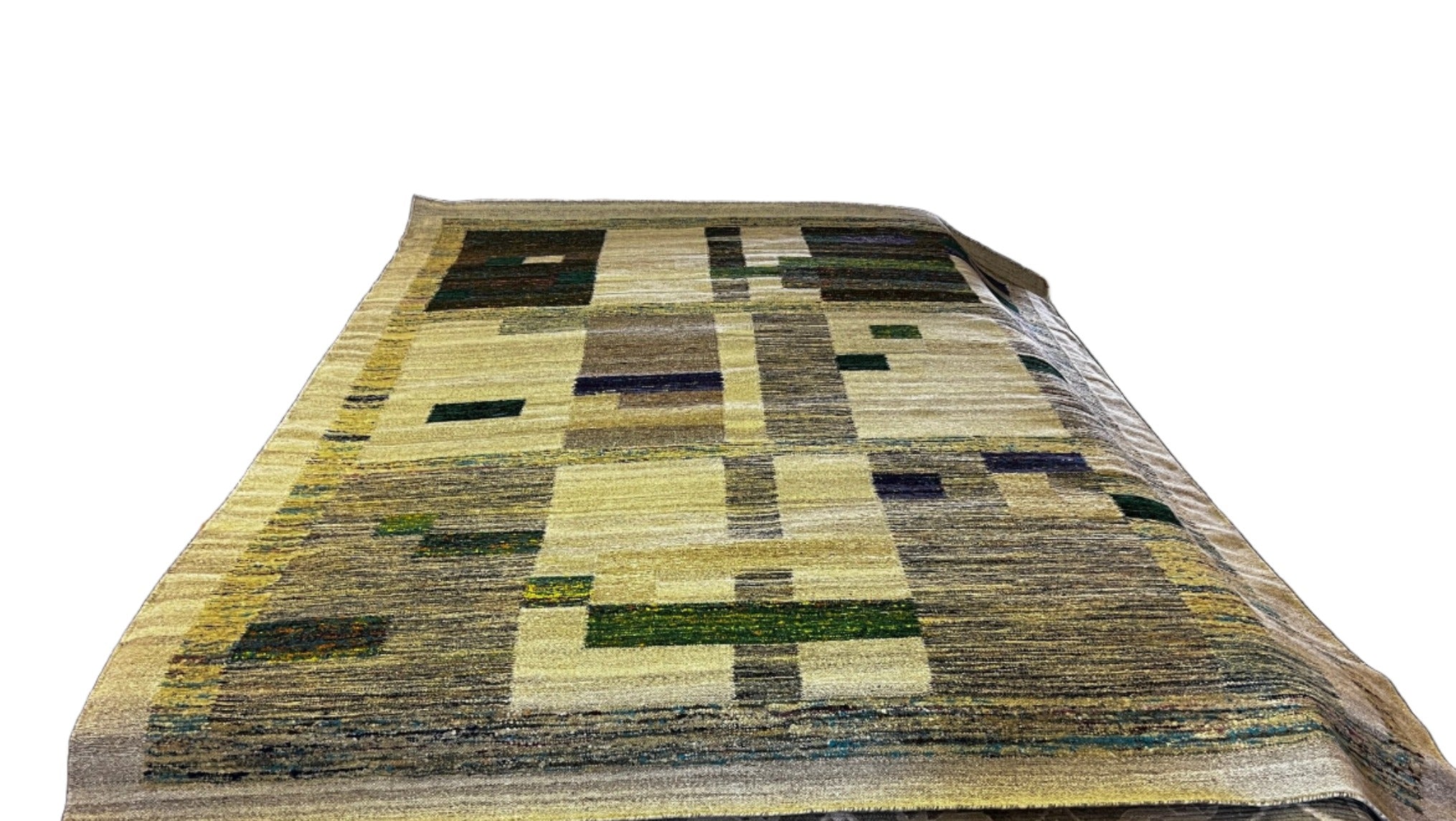 Krewe du Pooch 8x10 Handwoven Beige Brown Modern Durrie | Banana Manor Rug Factory Outlet