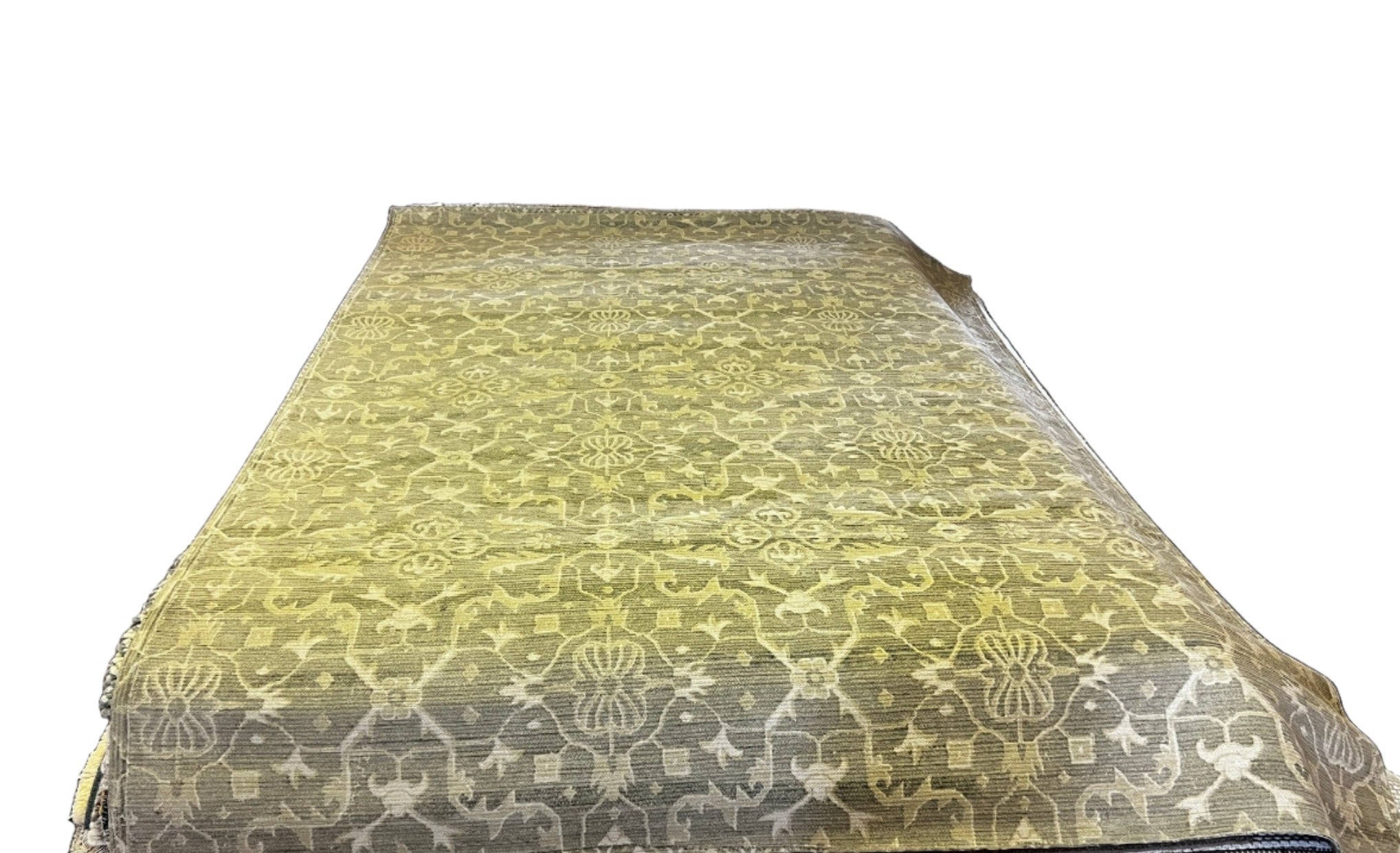 Krewe of Alla 7.9x10.3 Handwoven Silver & Grey Floral Durrie | Banana Manor Rug Factory Outlet