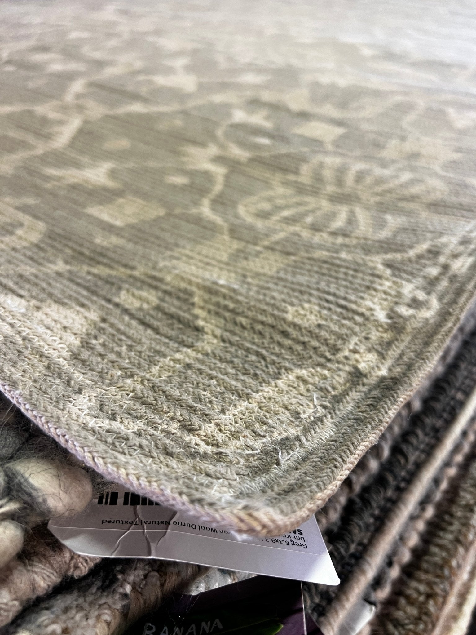 Krewe of Alla 7.9x10.3 Handwoven Silver & Grey Floral Durrie | Banana Manor Rug Factory Outlet