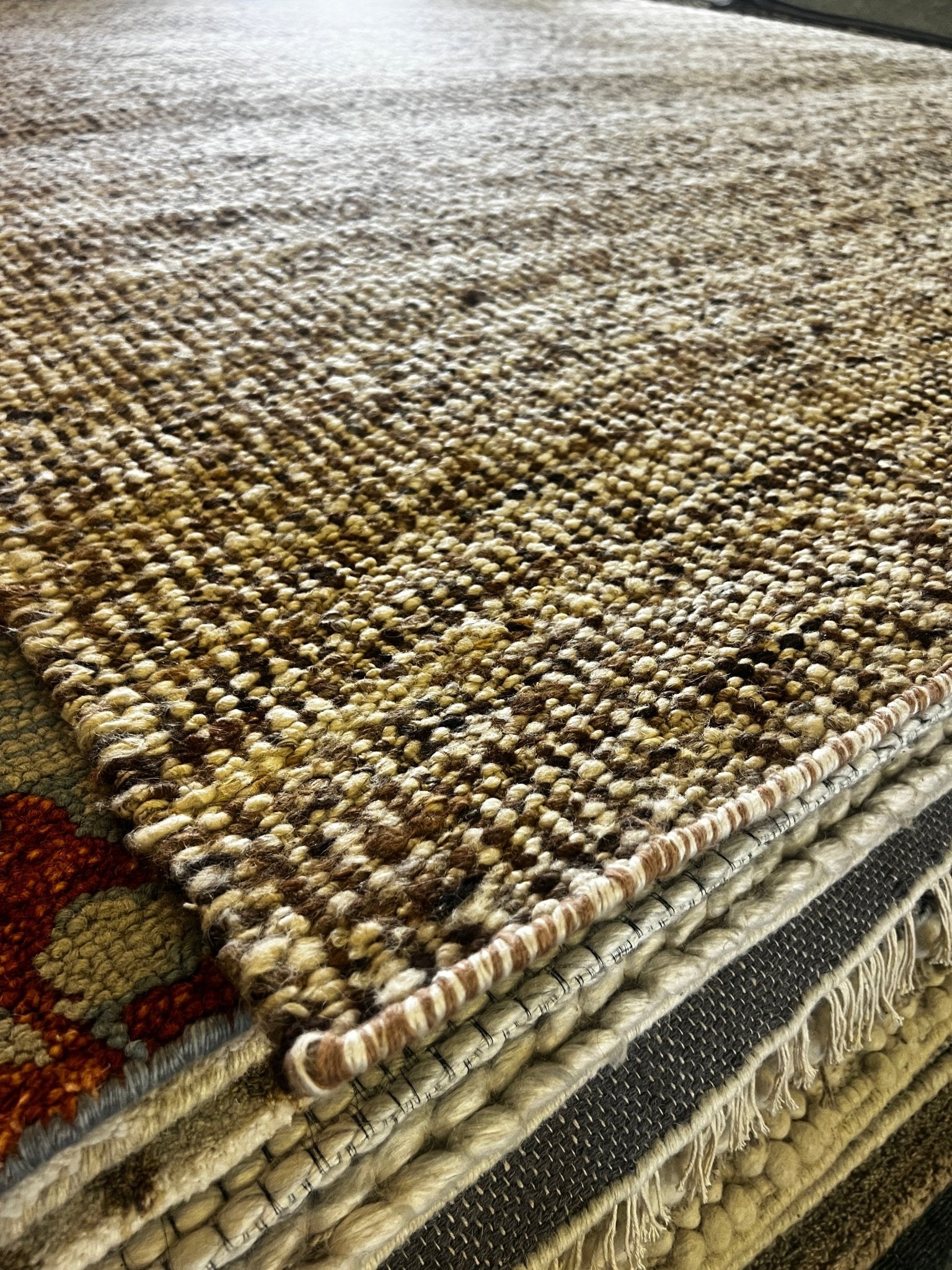 Lady Caroline 8.6x11 Handwoven Textured Wool Durrie | Banana Manor Rug Factory Outlet