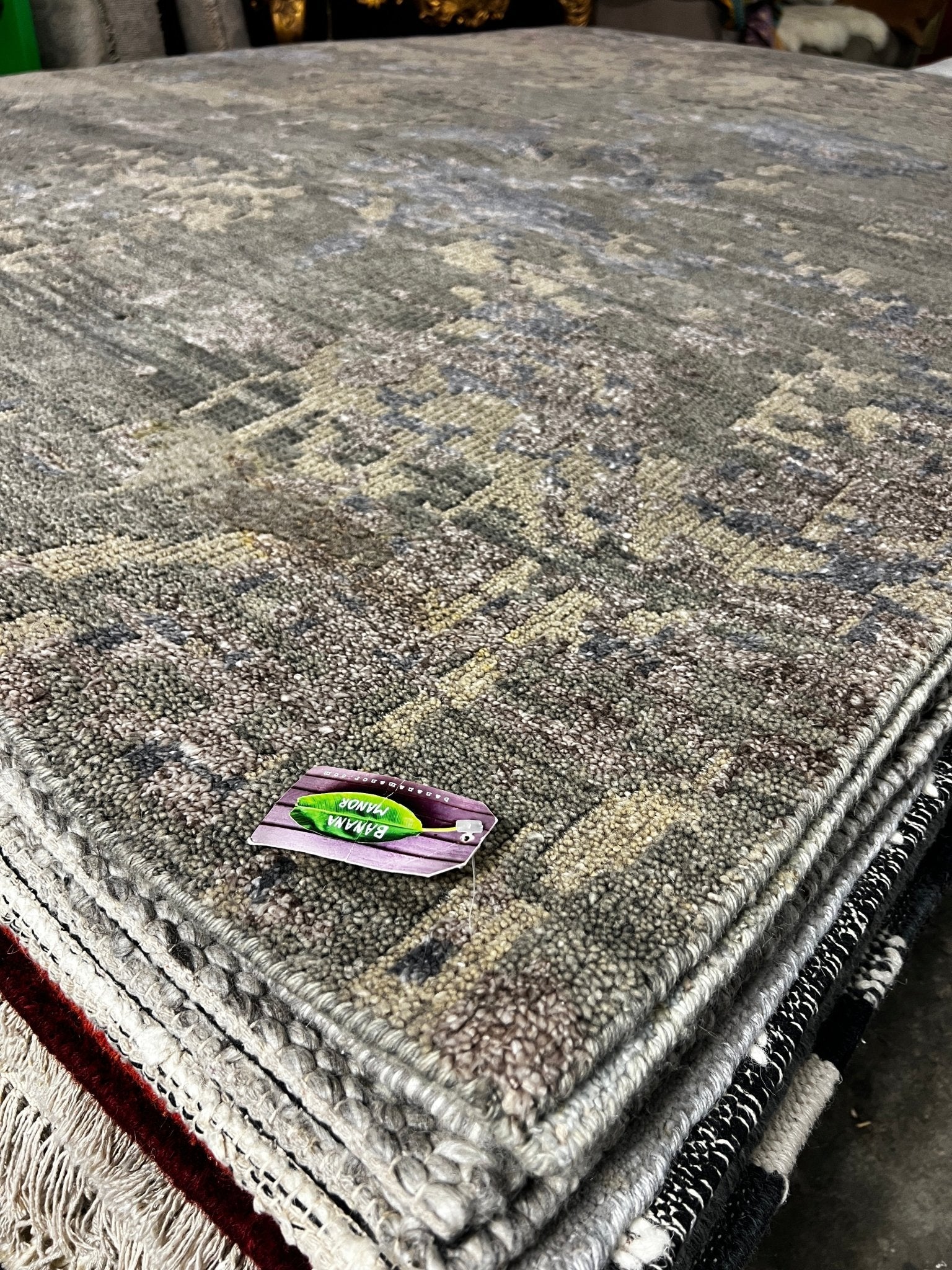 Laughlin 6.6x9.9 Grey Hand-Knotted Abstract Rug | Banana Manor Rug Factory Outlet