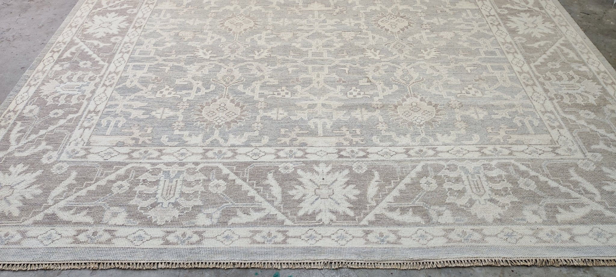 Leah Shapiro 9.9x14 Hand Knotted Silver Grey Turkish Oushak | Banana Manor Rug Factory Outlet