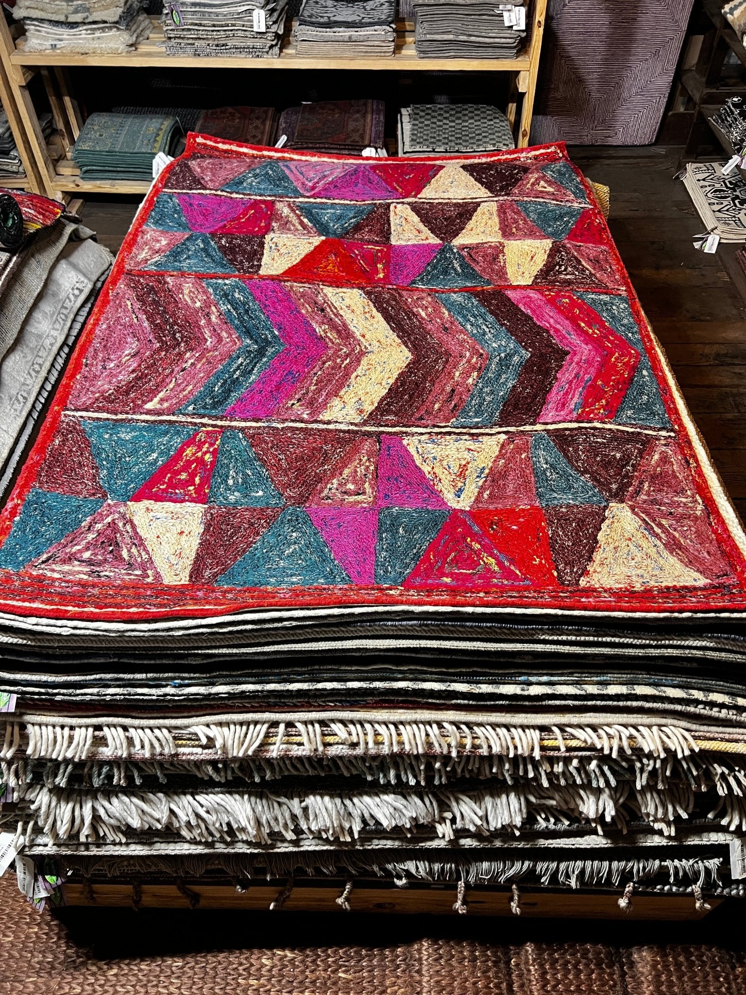 Legion of Mars 5x8 Handwoven Multi Color Modern Sari | Banana Manor Rug Factory Outlet