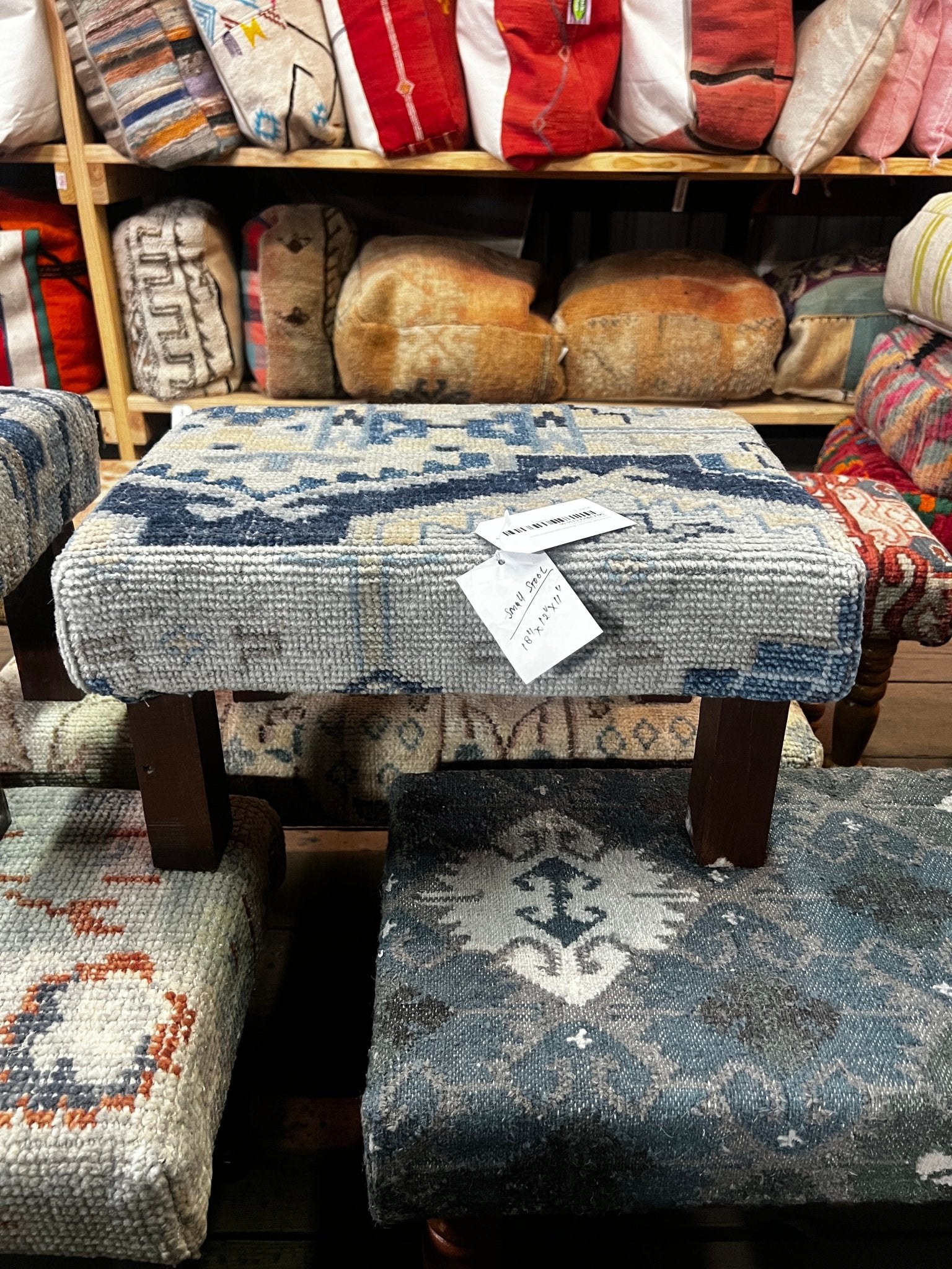 Lucille Ball 18x12x11 Wooden Upholstered Stool | Banana Manor Rug Factory Outlet