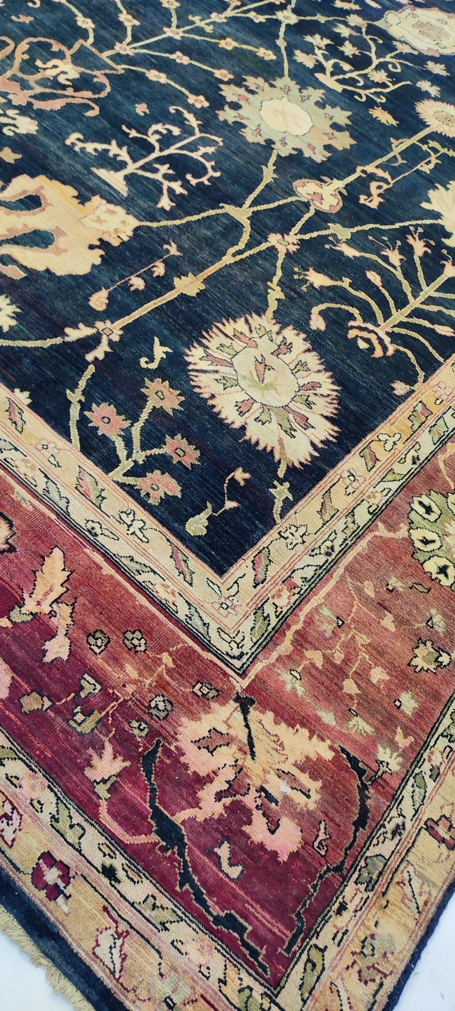 Mariena 12x18.3 Hand-Knotted Black & Rust Oushak | Banana Manor Rug Factory Outlet