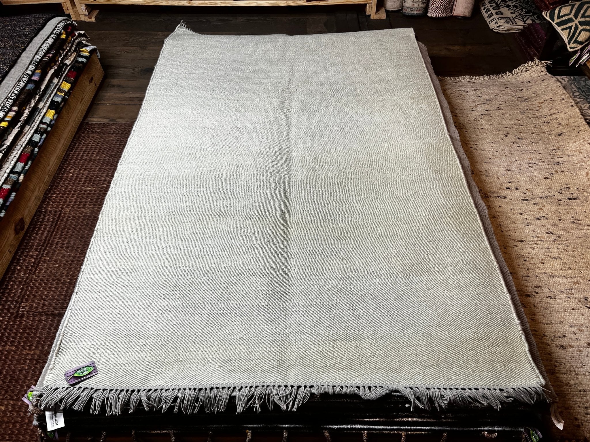 Michael Talbott Light Blue Handwoven Pet Yarn Durrie (Multiple Sizes) | Banana Manor Rug Company