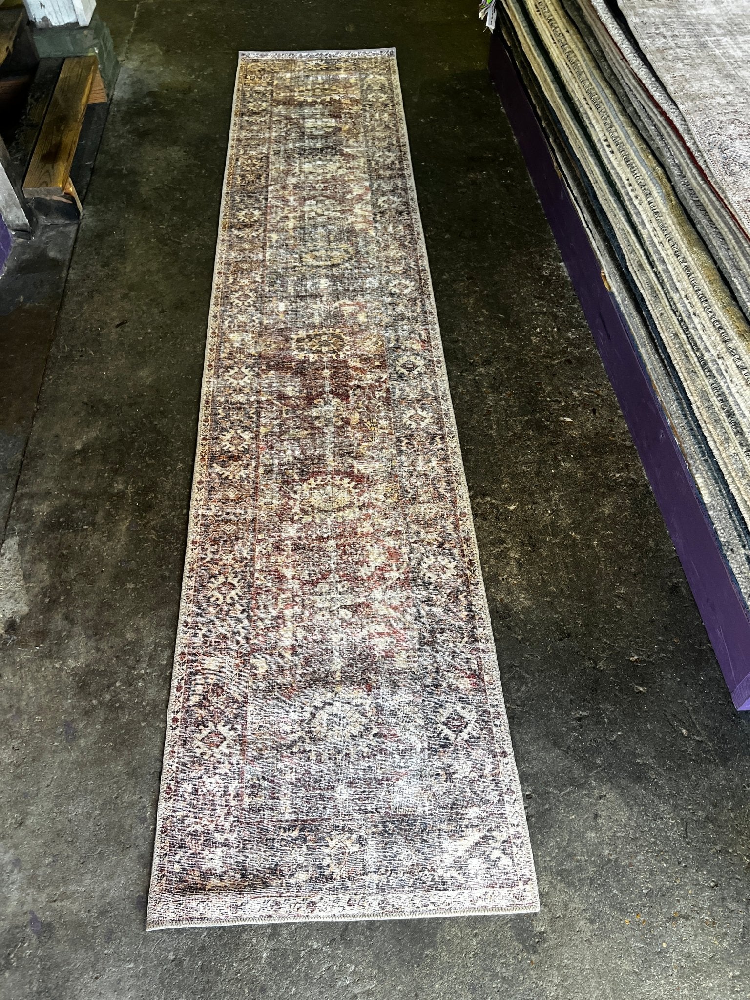 Mumford Collection Bordeaux and Antique 2.6x12 | Banana Manor Rug Factory Outlet