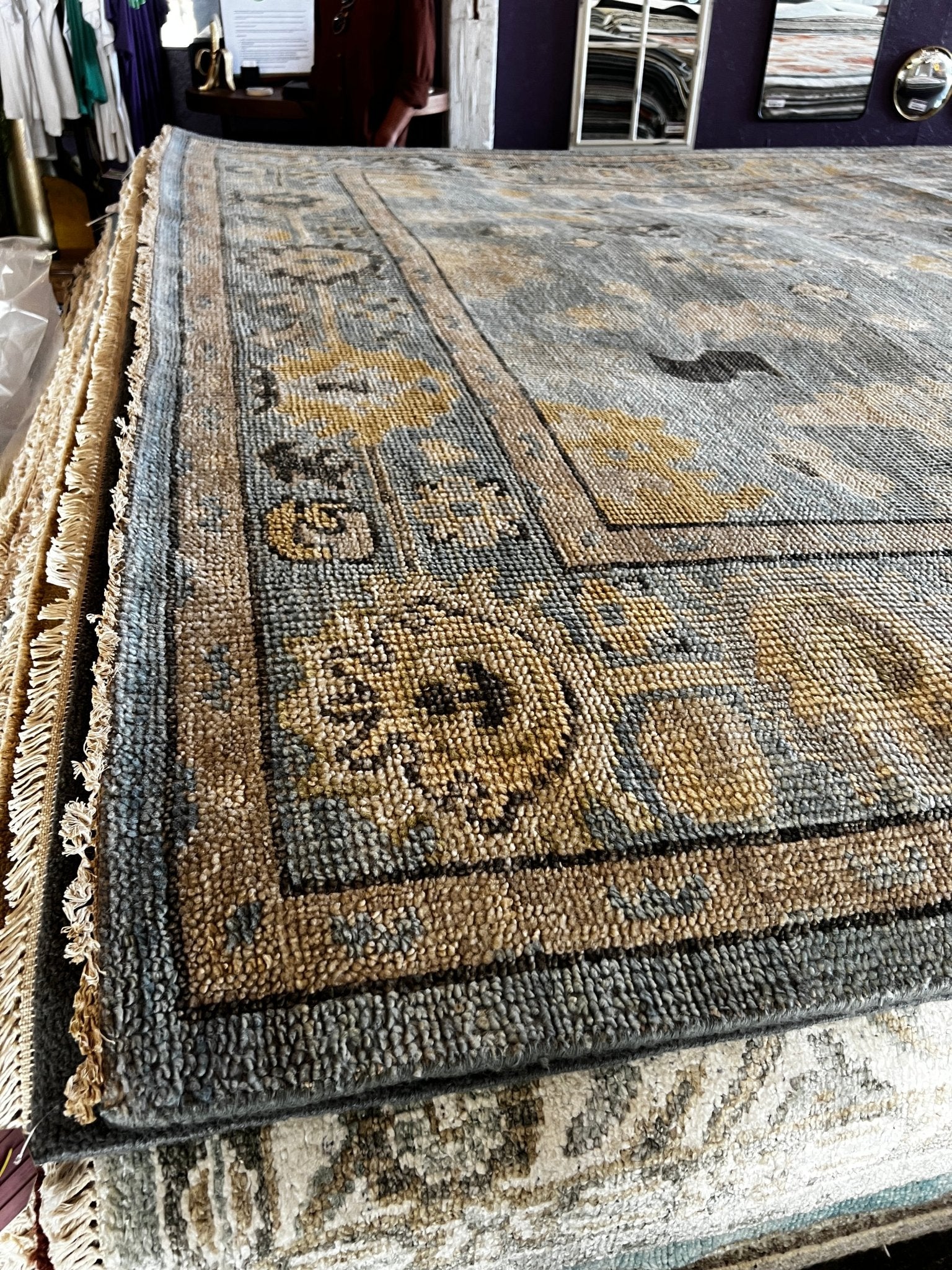 Nicole Gibbons 8x10 Blue Hand-Knotted Oushak Rug | Banana Manor Rug Factory Outlet