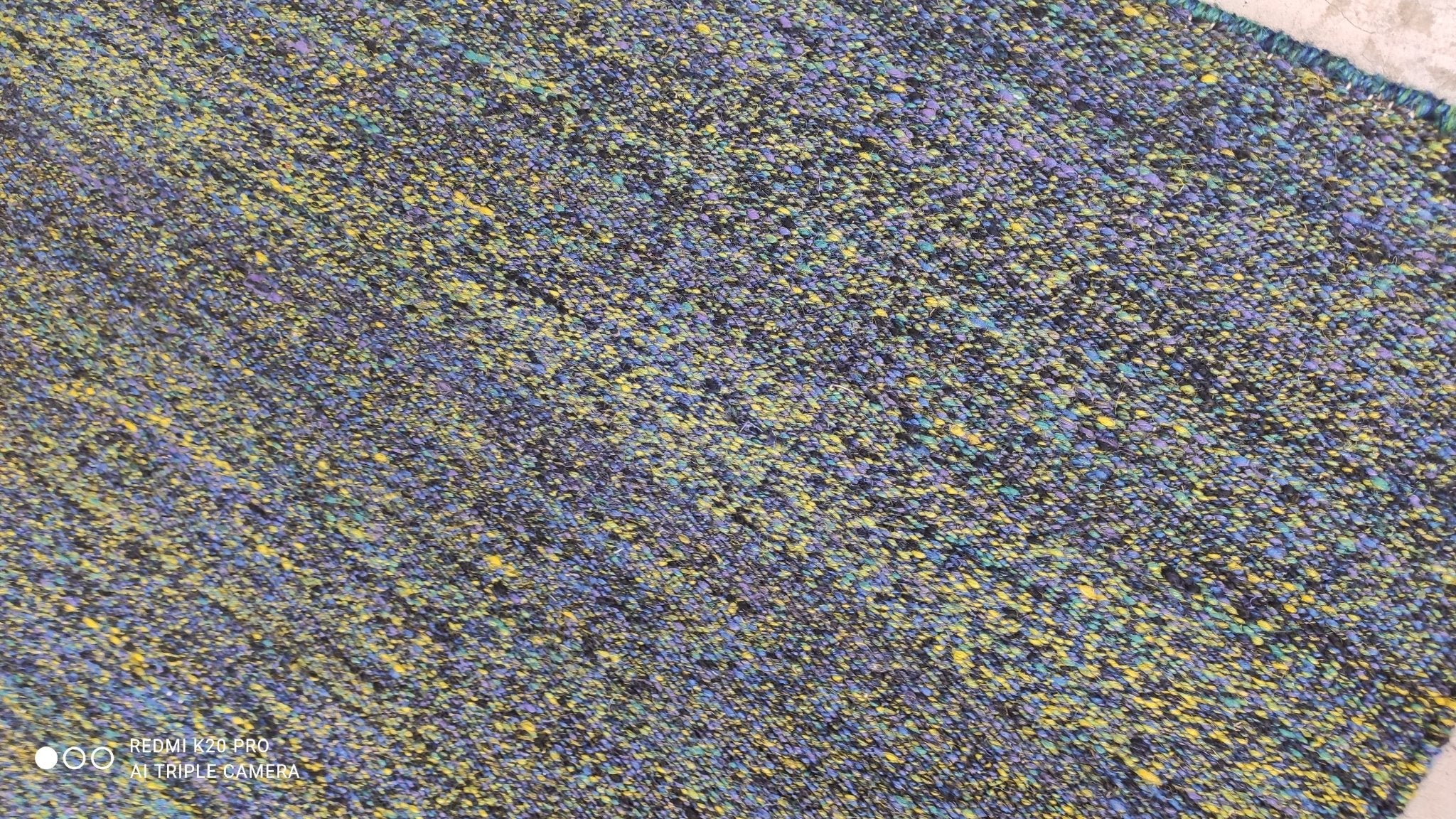 Paz Vega 5.3x8.3 Handwoven Blue Durrie Rug | Banana Manor Rug Company