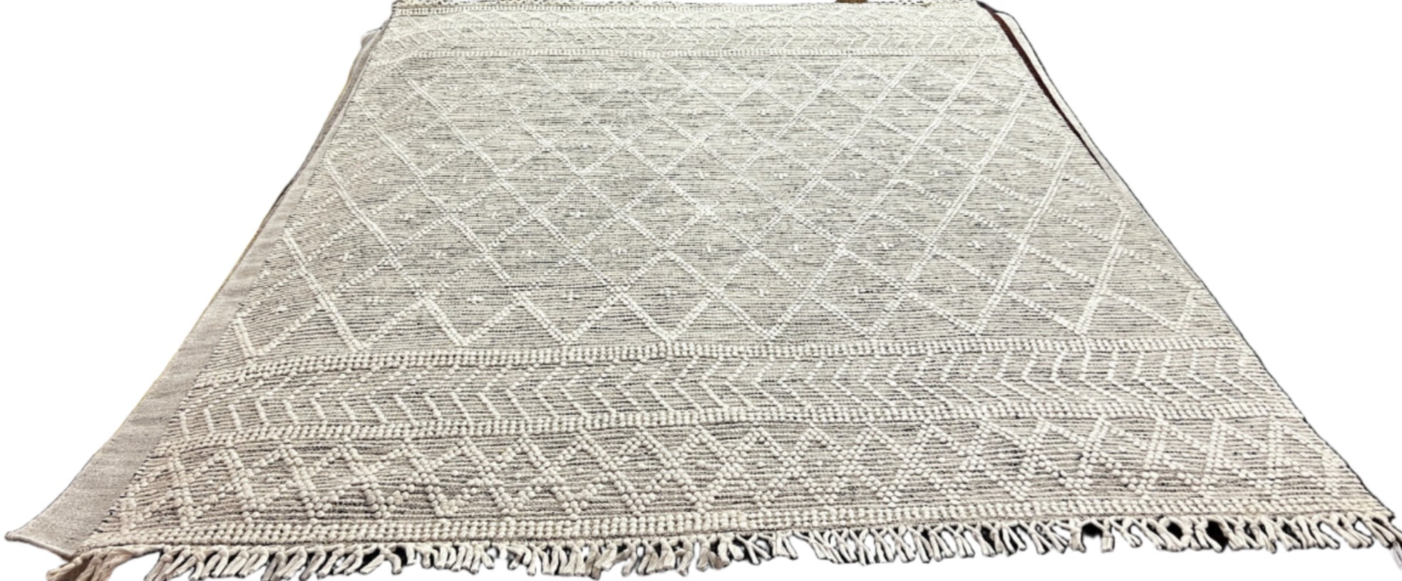 Peanut Butter and Jelly 7.6 x 9.3 Ivory and Natural Hand-Tufted Rug | Banana Manor Rug Company