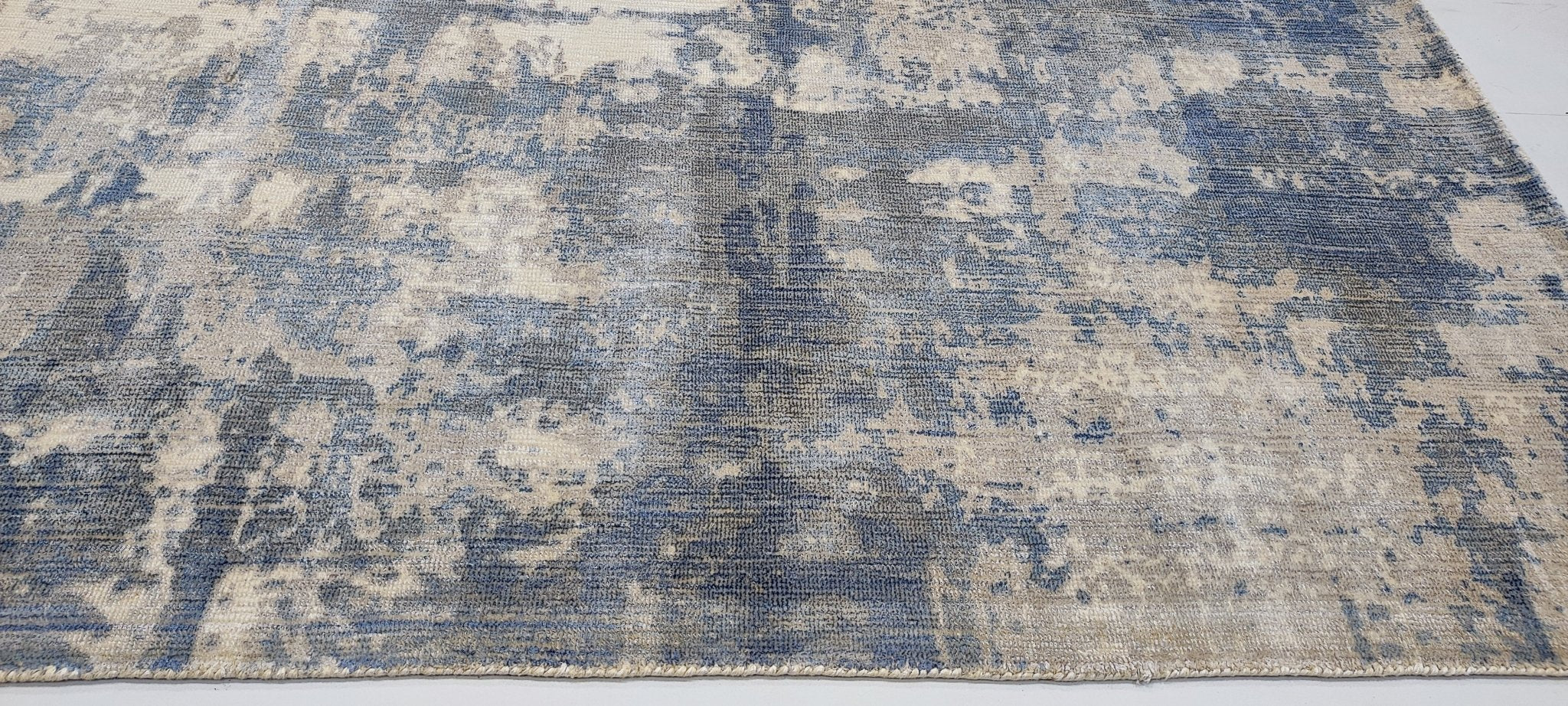 Proteus 5.3x7.9 Handwoven Aqua & Ivory Printed Viscose | Banana Manor Rug Factory Outlet