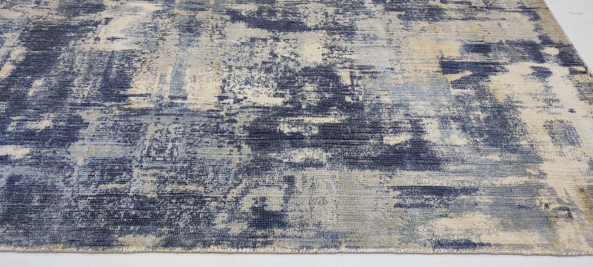 Rex 5.3x7.9 Handwoven Aqua & Ivory Printed Viscose | Banana Manor Rug Factory Outlet
