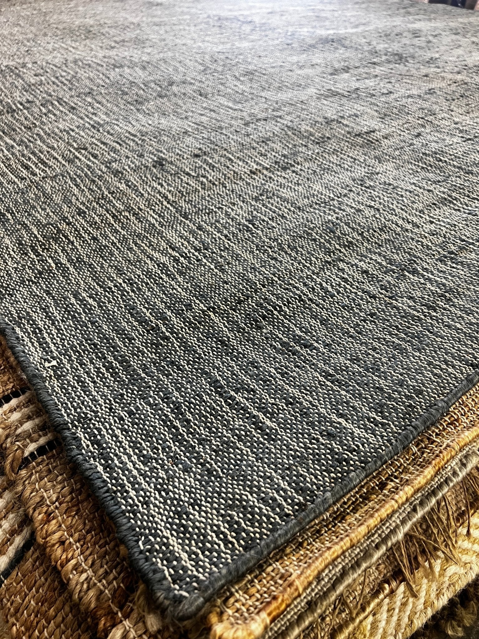 Richard Hatch 9x12 and 8x10 Blue Handwoven Jute Rug | Banana Manor Rug Company