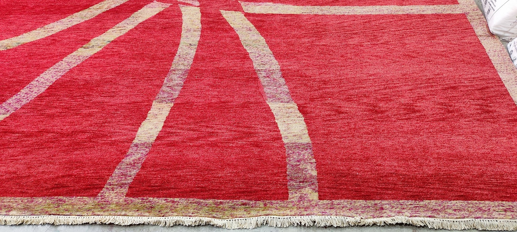 Rina 12x14 Rusty Red Modern Hand Knotted | Banana Manor Rug Factory Outlet