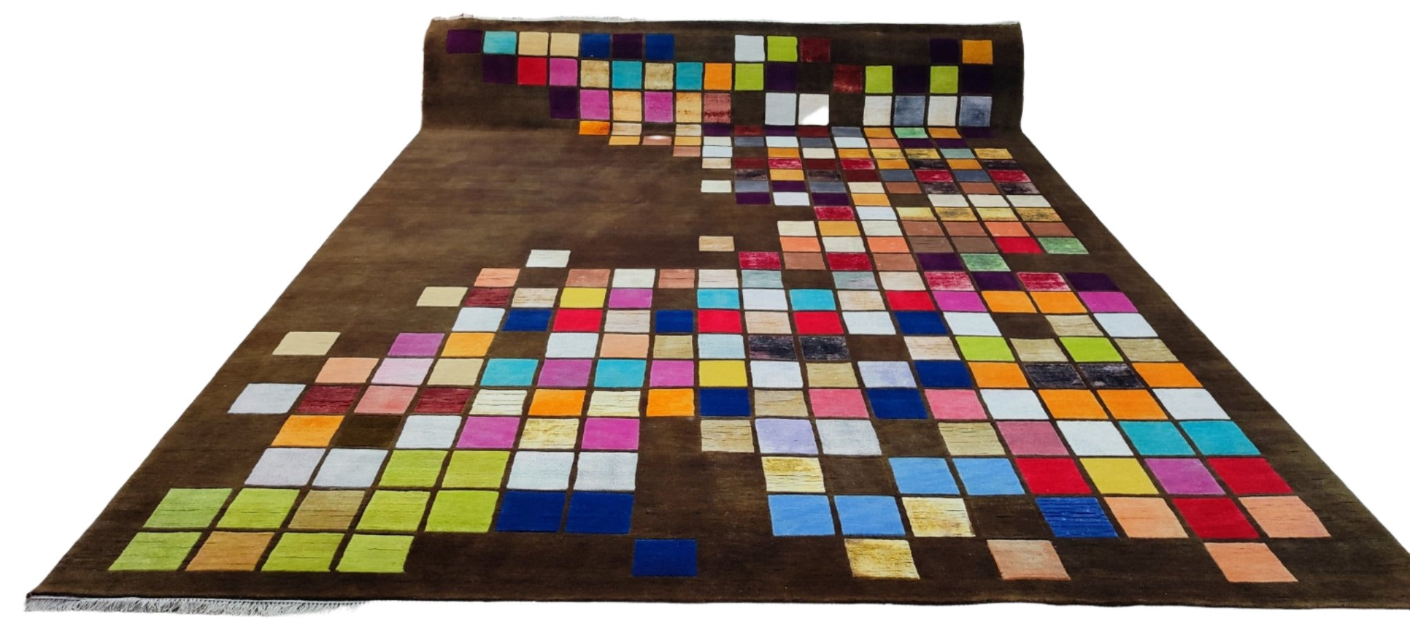 Robert Bolle Hand-Knotted Modern Rug Brown Multi-Colored Abstract 9x12 | Banana Manor Rug Company