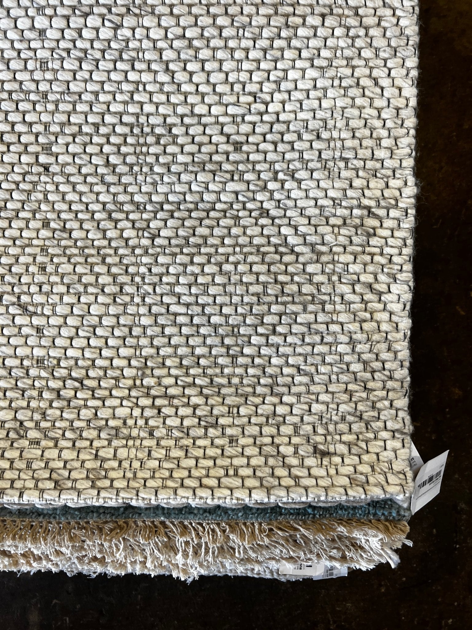 Shiv Handwoven Wool Durrie Ivory Jacquard (Multiple Sizes) | Banana Manor Rug Factory Outlet