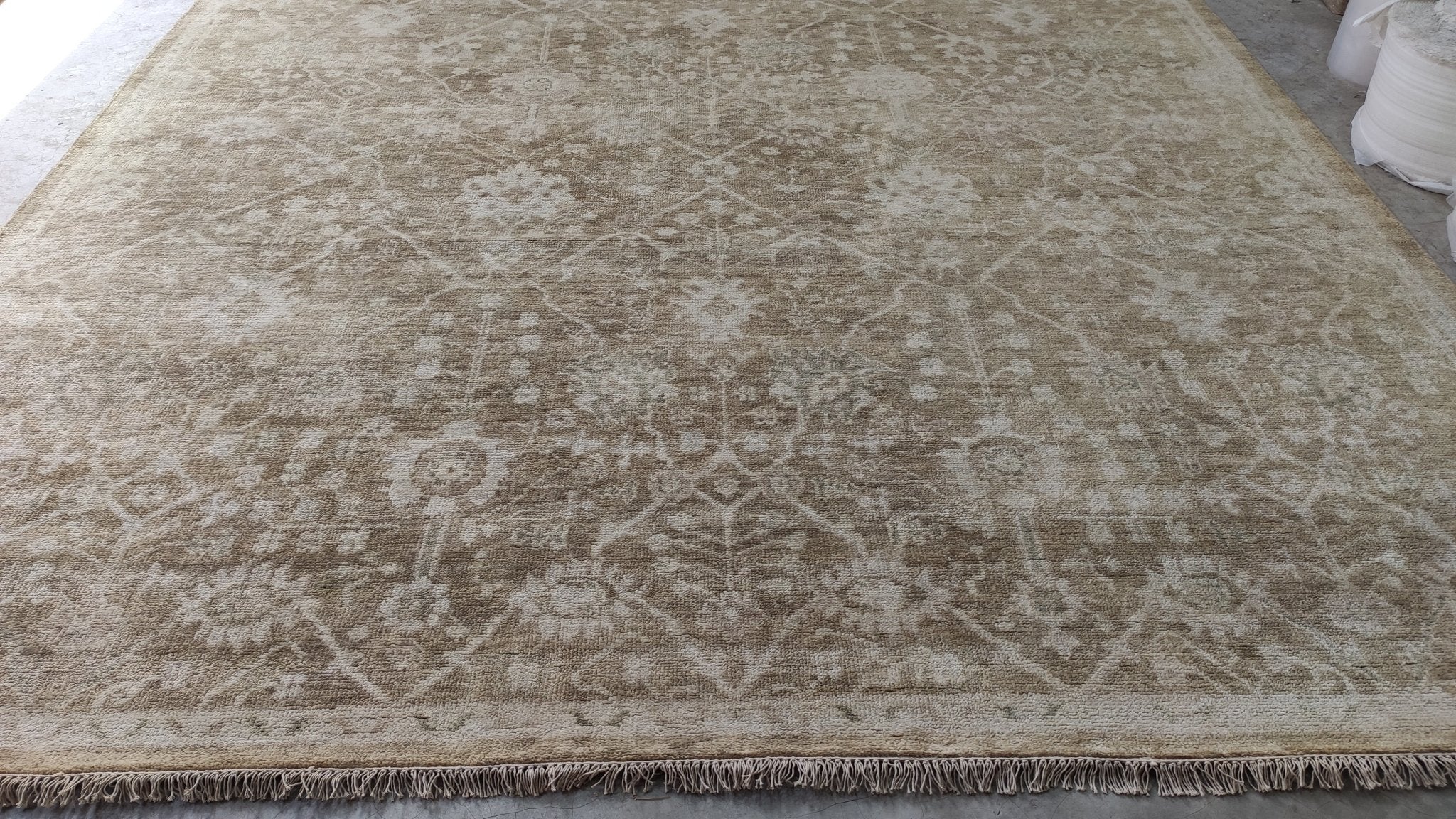 Stacy Sinclair 10x14 Gold and BeigeHand-Knotted Oushak Rug | Banana Manor Rug Company