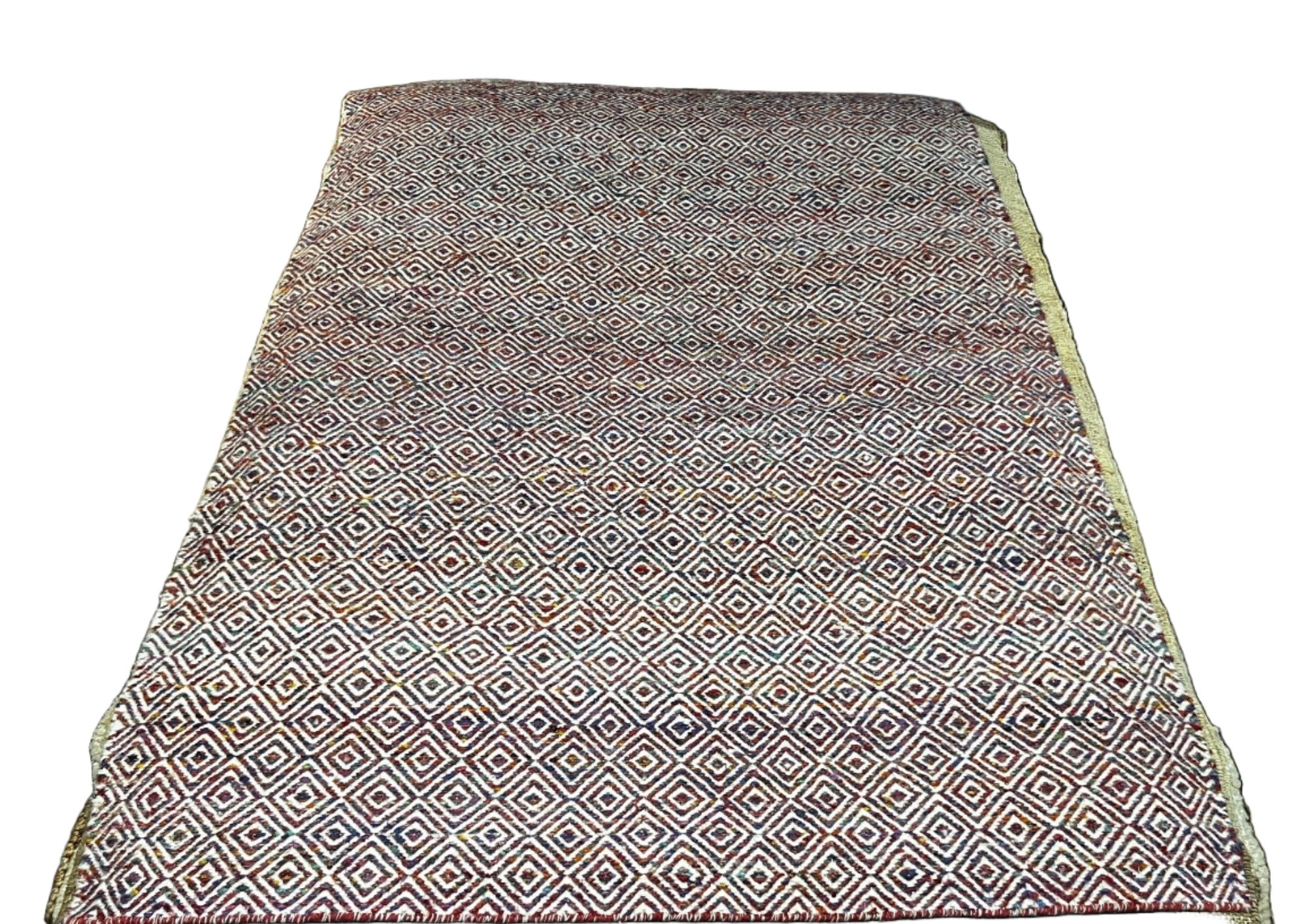 Stefan Gentles 5.6x7.6 Red and White Handwoven Rug | Banana Manor Rug Company