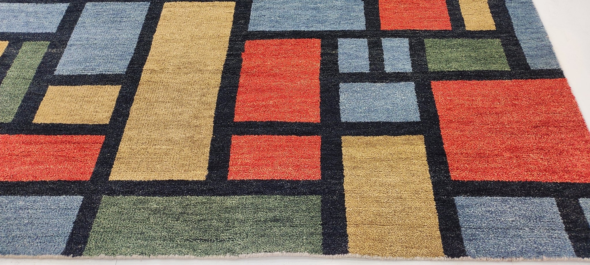 Targo 7.9x10 Hand-Knotted Beige & Rust Modern | Banana Manor Rug Factory Outlet