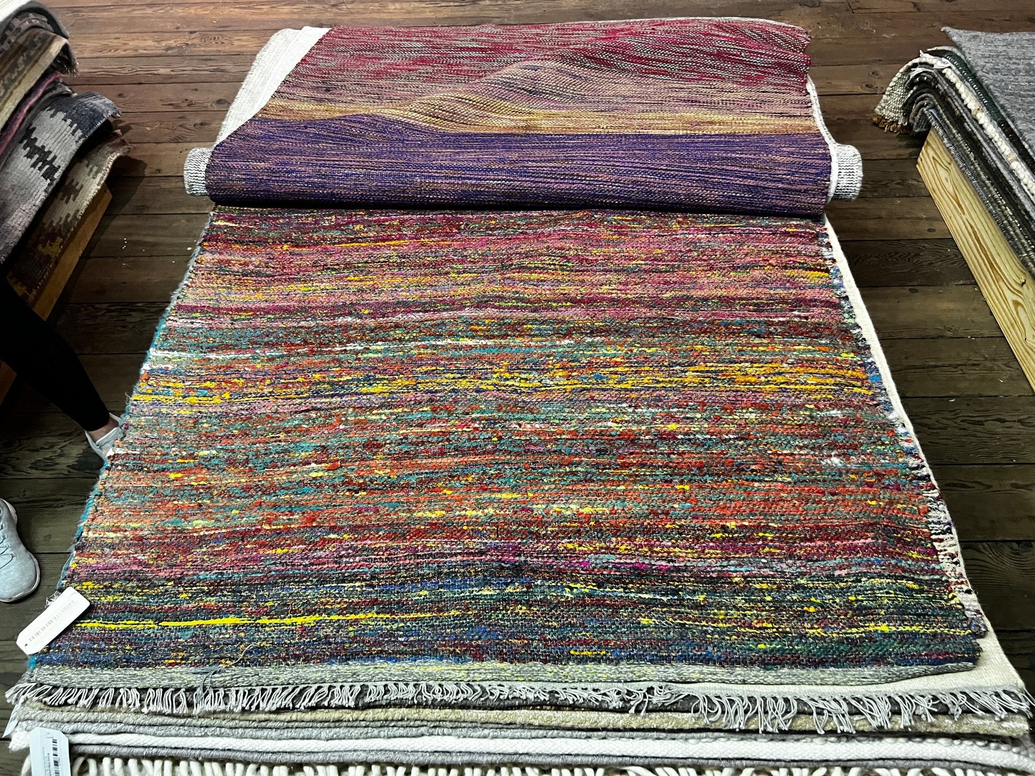 The Colonel James 4x6 Sari Silk Handwoven Durrie Rug (Multiple Colors Available) | Banana Manor Rug Factory Outlet