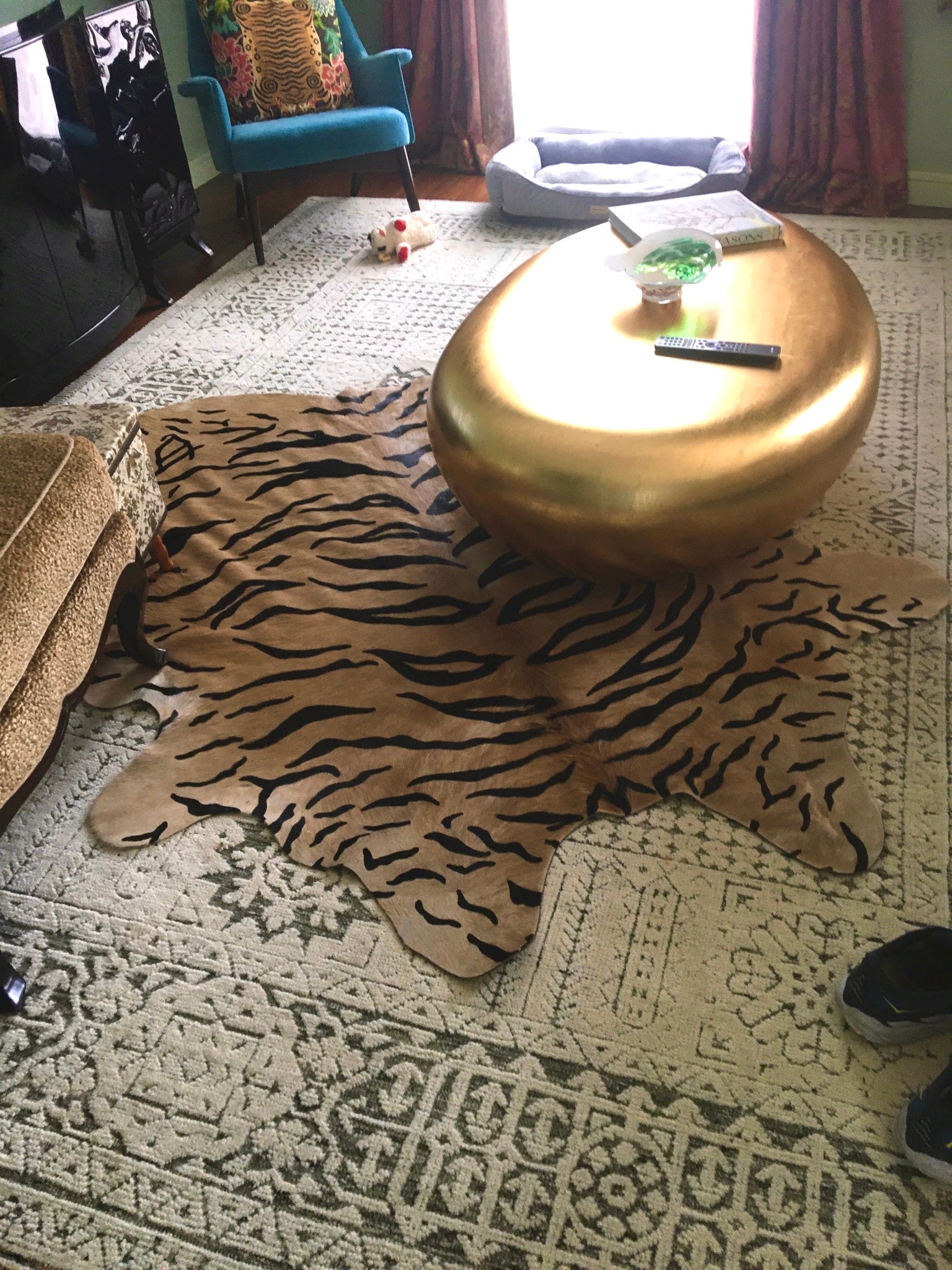 Tiger Print Cowhide Rug | Banana Manor Rug Company