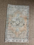 Vintage 1.10x2.11 Turkish Oushak Peach and Aqua Small Rug | Banana Manor Rug Factory Outlet