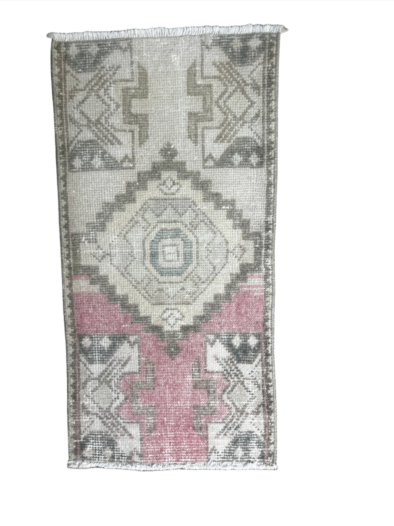 Vintage 1.6x2.11 Pink and Beige Turkish Oushak Small Rug | Banana Manor Rug Factory Outlet