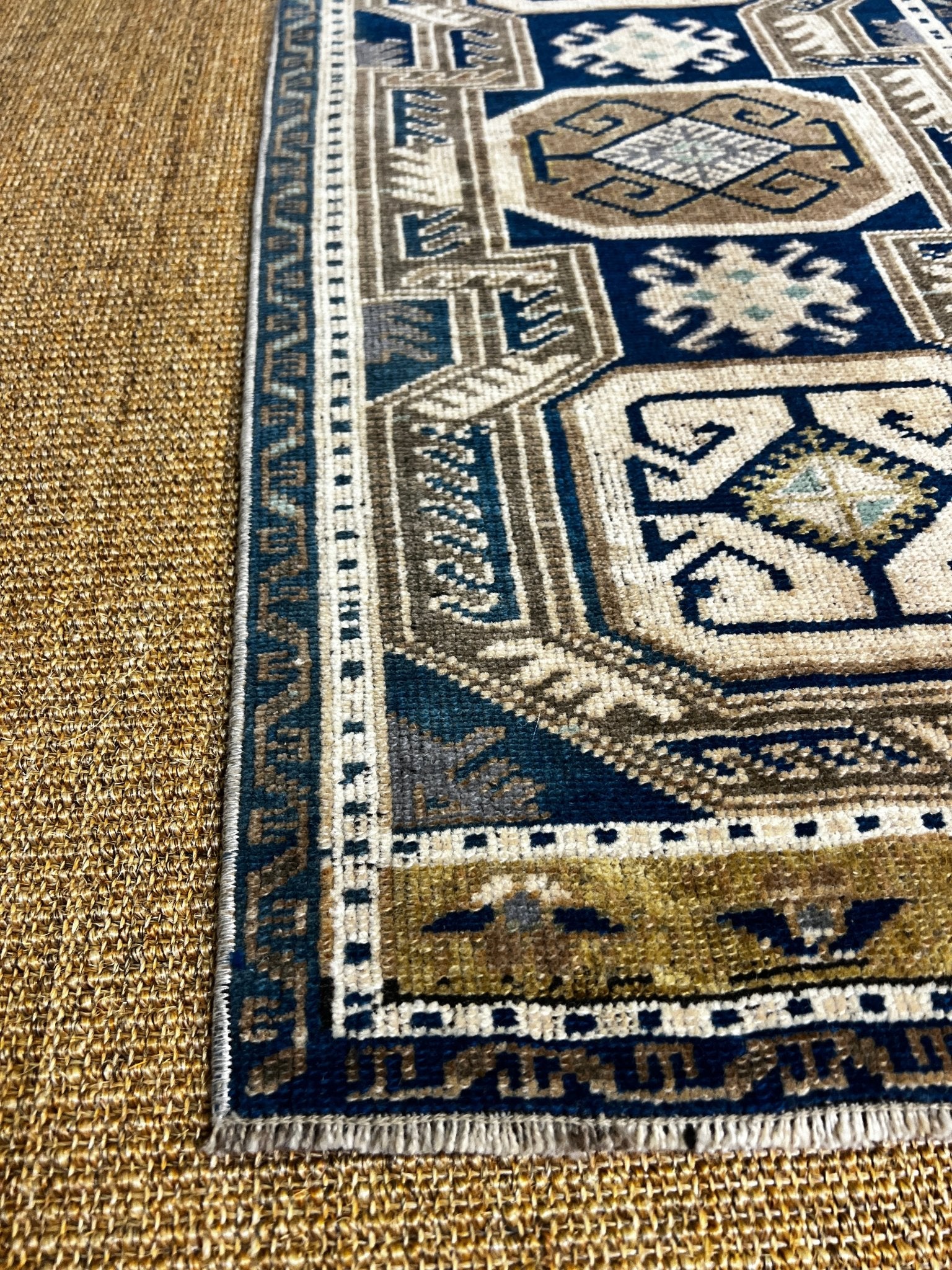 Vintage 1.7x3.5 Turkish Oushak Small Rug | Banana Manor Rug Factory Outlet