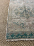 Vintage 1.8x2.10 Turkish Oushak Beige and Aqua Small Rug | Banana Manor Rug Factory Outlet