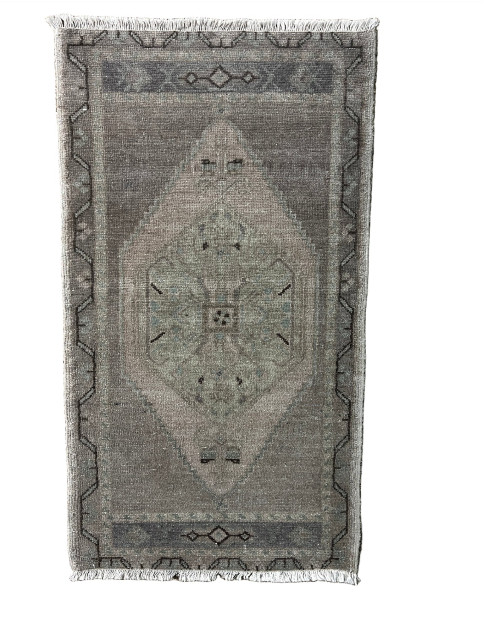 Vintage 1.8x3 Turkish Oushak Gray and Beige Small Rug | Banana Manor Rug Factory Outlet