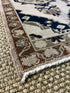 Vintage 1.8x3.6 Turkish Oushak Beige and Navy Small Rug | Banana Manor Rug Factory Outlet