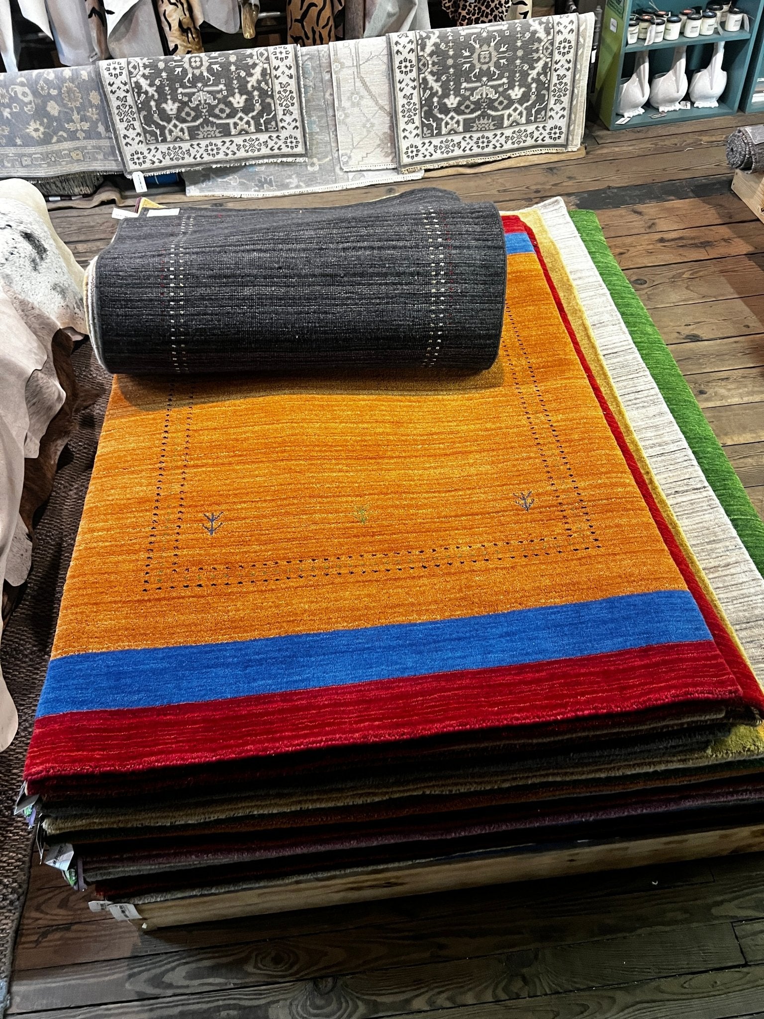 Where Has All of the Honor Gone? 4x5.9 Rust Handwoven Gabbeh Rug | Banana Manor Rug Factory Outlet