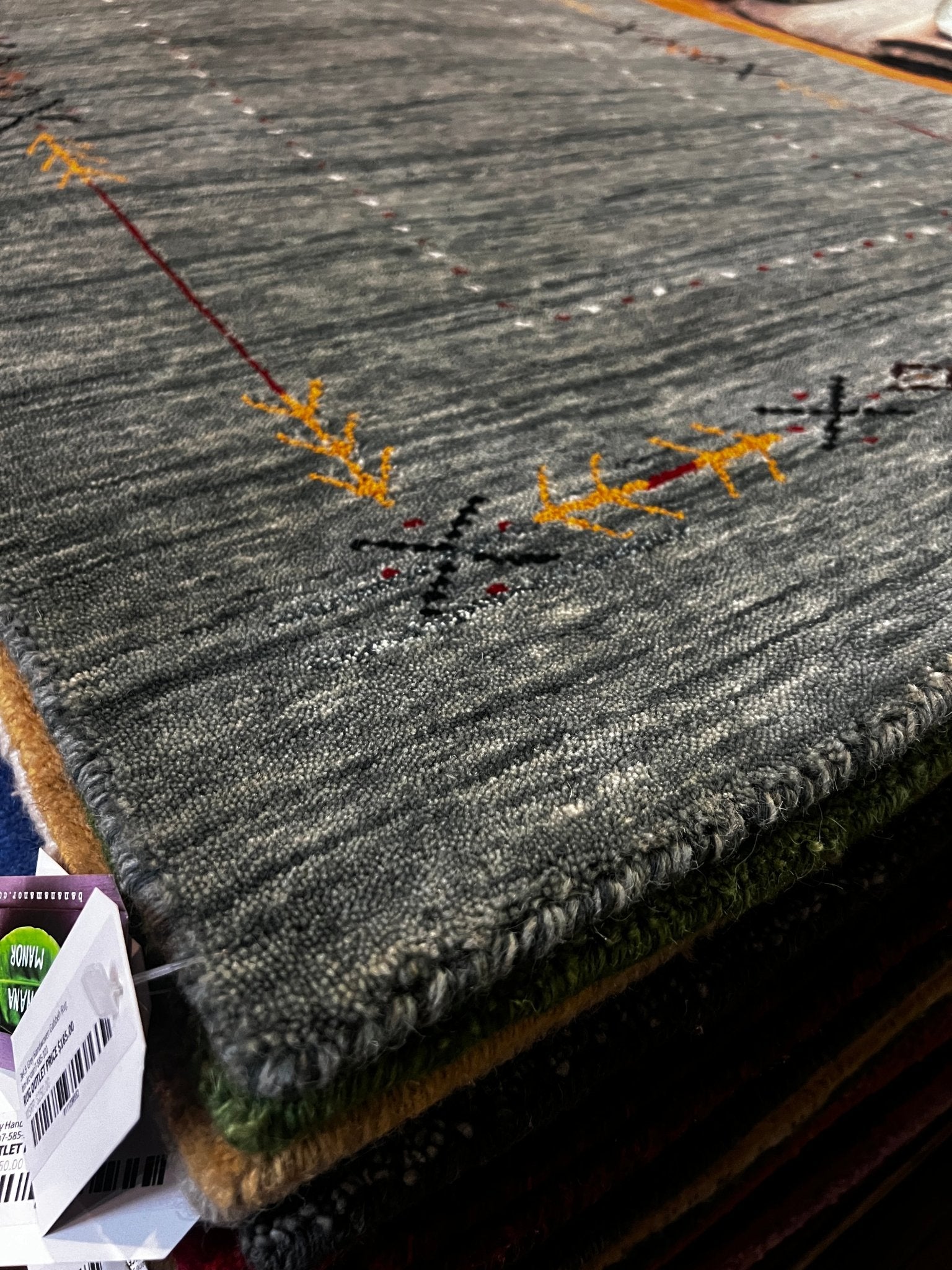 You Can Take the Waitress Out of the Restaurant But... 3x4.9 Grey Handwoven Gabbeh Rug | Banana Manor Rug Factory Outlet