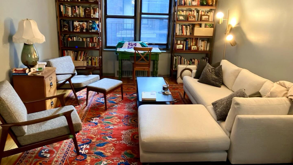 Oushak rug in an office
