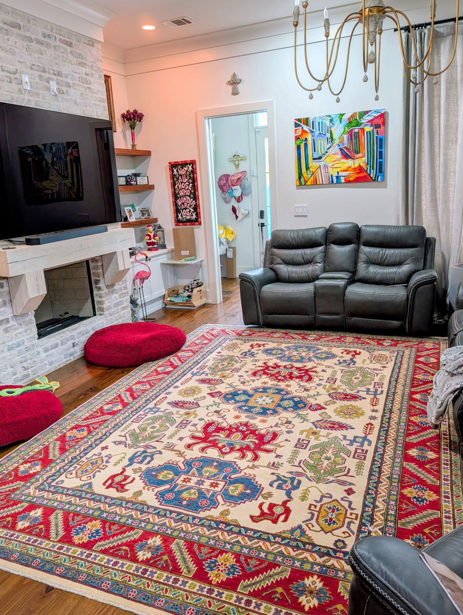 Francesca Reale 8.10x12 Afghani Kazak Red Rug