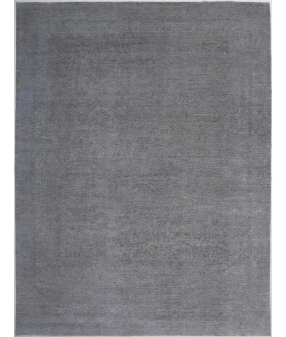 Morgan Lester 13x17.6 Grey Hand-Knotted Overdye Rug