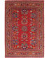 Adilyn 6x8.9 Red and Blue Hand-Knotted Nomadic Caucasian Humna Wool Rug