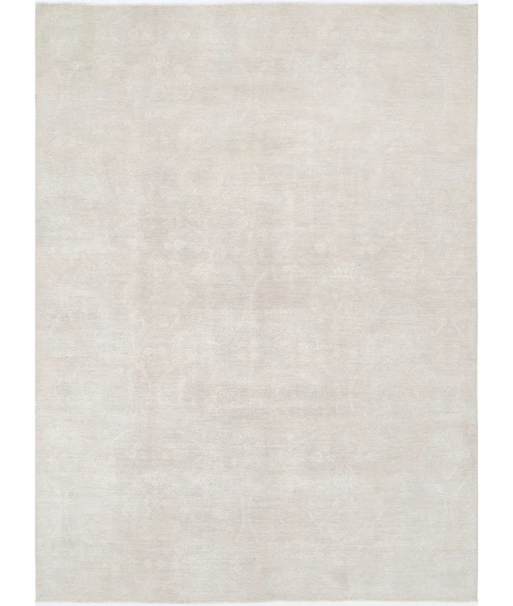 Nora 8.9x11.7 Ivory and Grey Hand-Knotted Farhan Rug