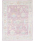 Tara Thornton 9x12.4 Pink and Green Hand-Knotted Oushak Rug