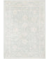 Claudette 9.5x13.2 Ivory and Green Hand-Knotted Oushak Rug